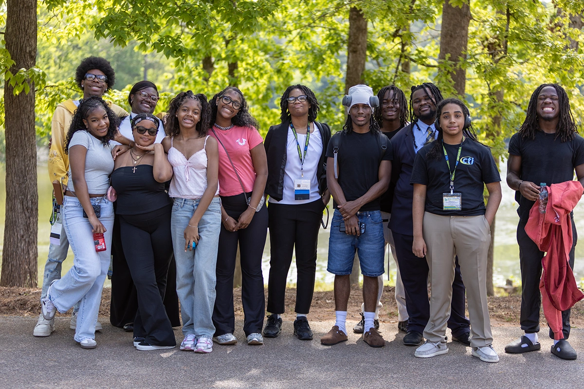 Group of students posed outdoors